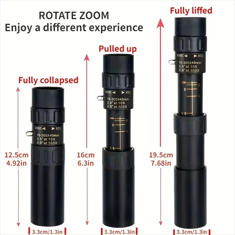 Outdoor Hunting Range - 10-300x40 HD Monoküler Teleskop Zoom Taşınabilir