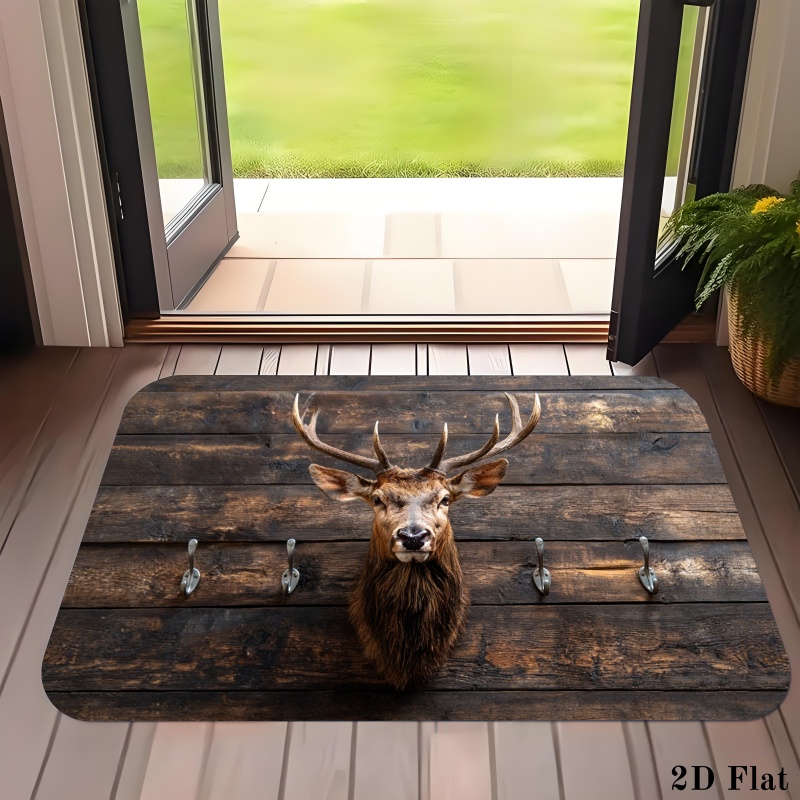 Rustik Geyik Başı Paspas Ahşap - Hunting Outdoor Rug incelemesi ve fiyatı