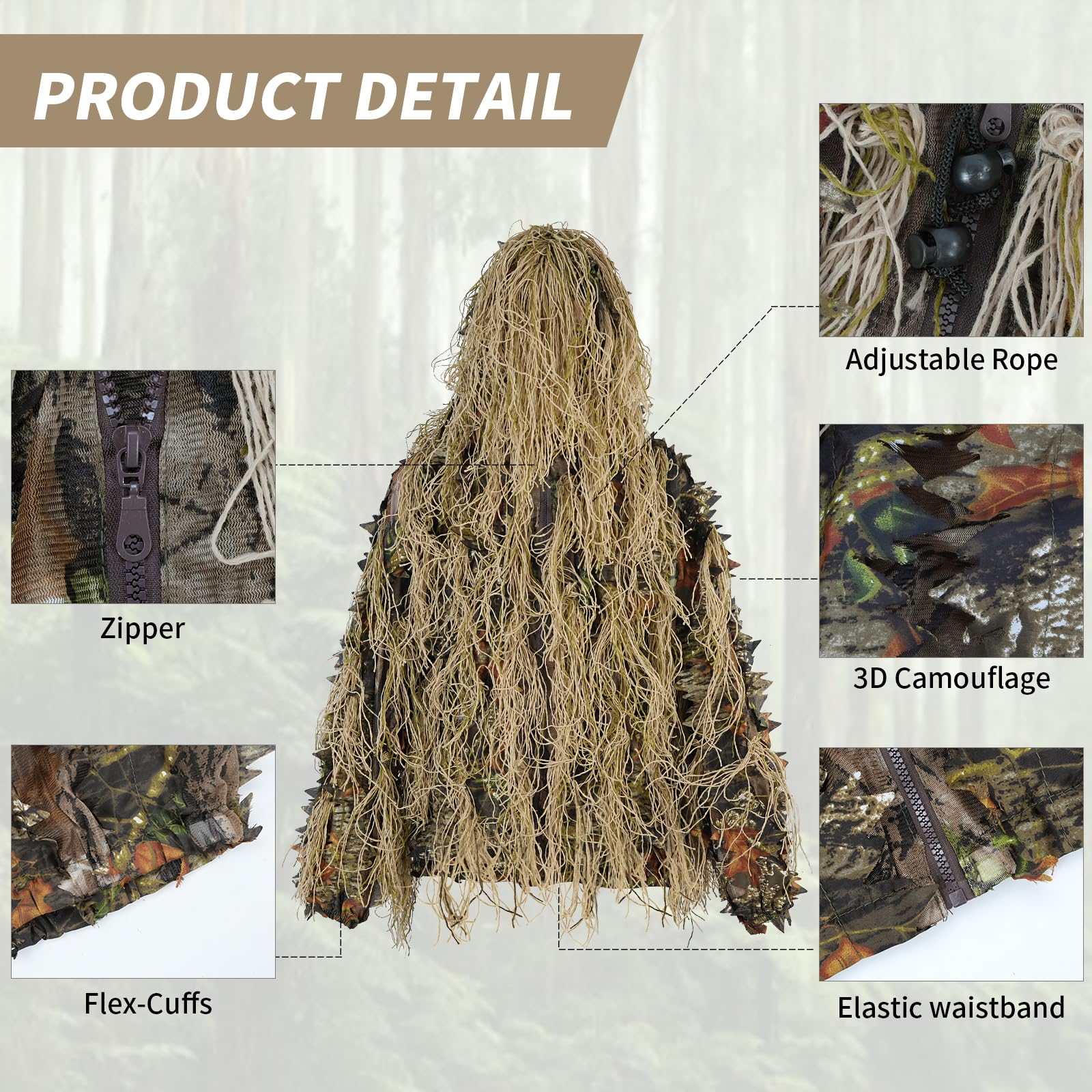 JOAXOR Ghillie Takım Elbise Gi - Camouflage Hunting Jacket incelemesi ve fiyatı